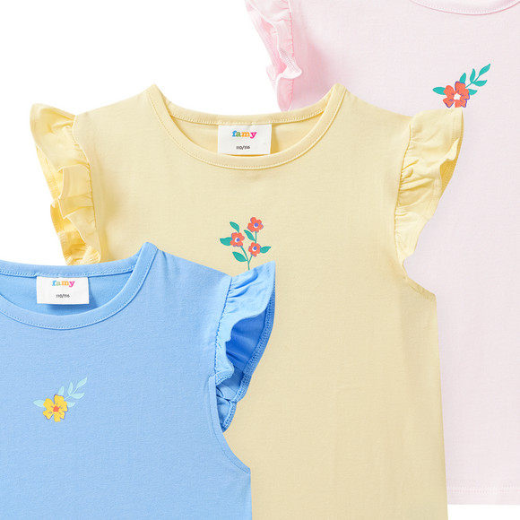 Famy 3 Mädchen T-Shirts mit Flügelärmeln