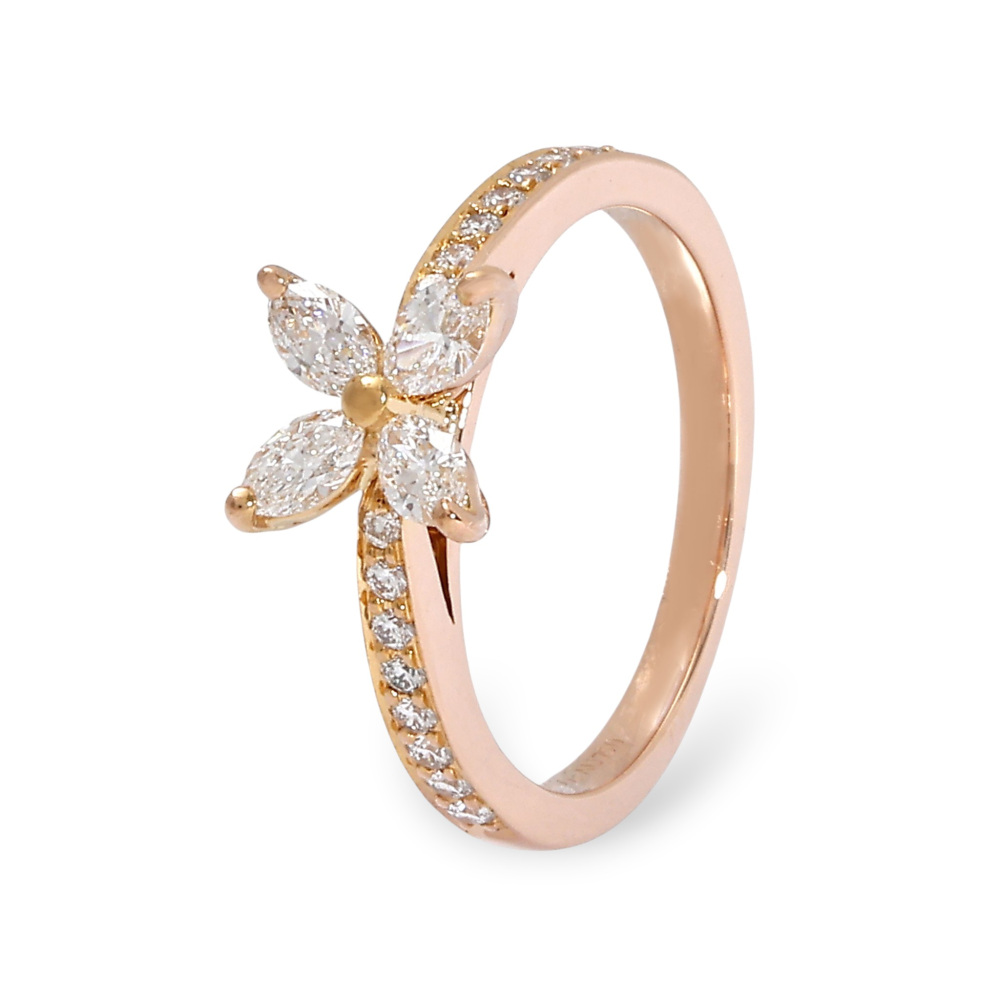 Tiffany & Co. Victoria Ring 18K Rose Gold Diamond