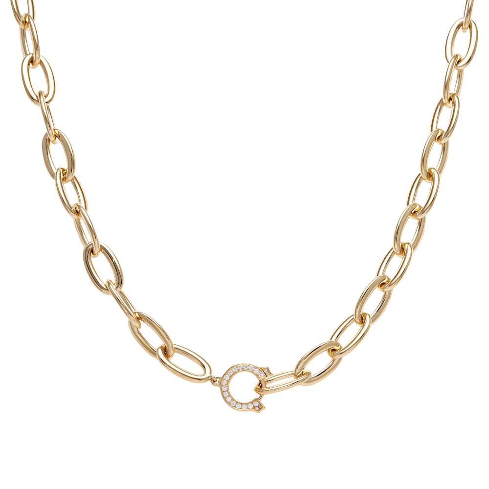 Cartier C Do Necklace 18K Yellow Gold Diamond