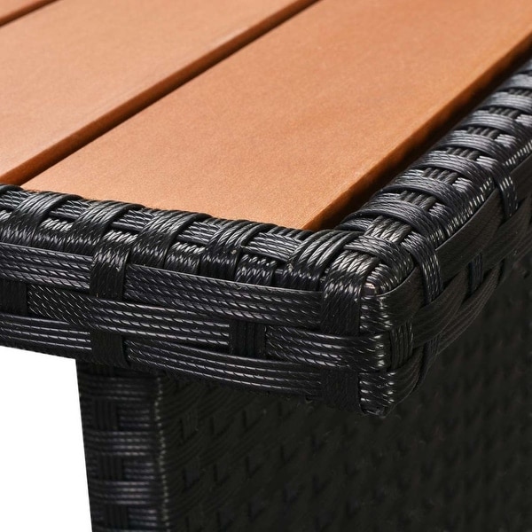 vidaXL 7 Piece Patio Lounge Set with Cushions Poly Rattan Black