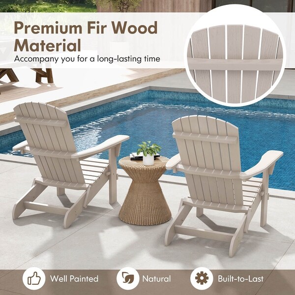 Costway Folding Adirondack Chair Set of 1/4 with High Backrest and Wide
