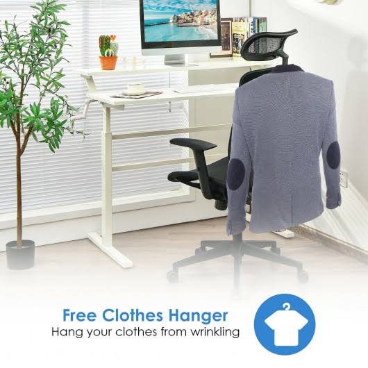 Height Adjustable Ergonomic High Back Mesh Office Chair with Hange-Black | Costway