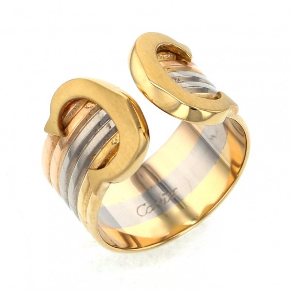 Cartier C2 Ring K18YG Yellow Gold K18WG White Gold K18PG Pink Gold Ring Tri-Gold