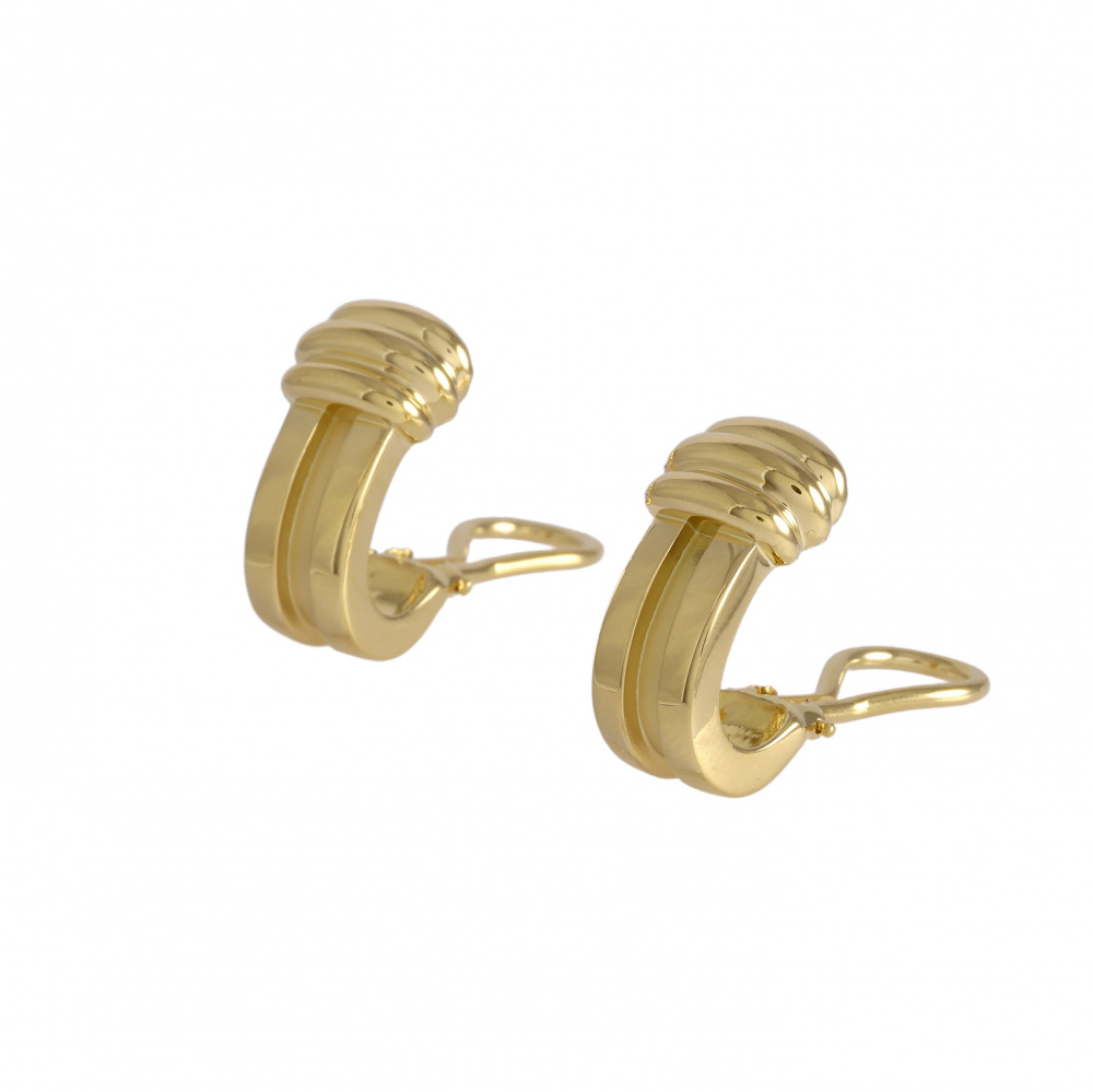 Tiffany & Co. Atlas Groove Earrings 18K Yellow Gold