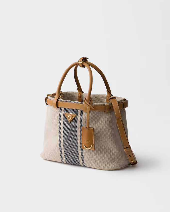 Prada Buckle small canvas and leather bag