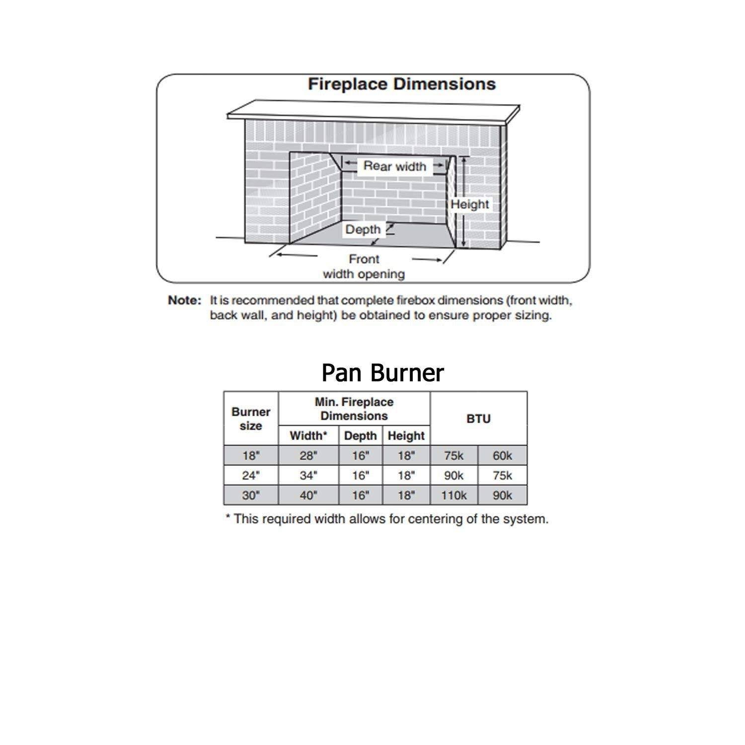 Real Fyre Vented PB Fireplace Burner - 42x22 Natural GAS Match Lit