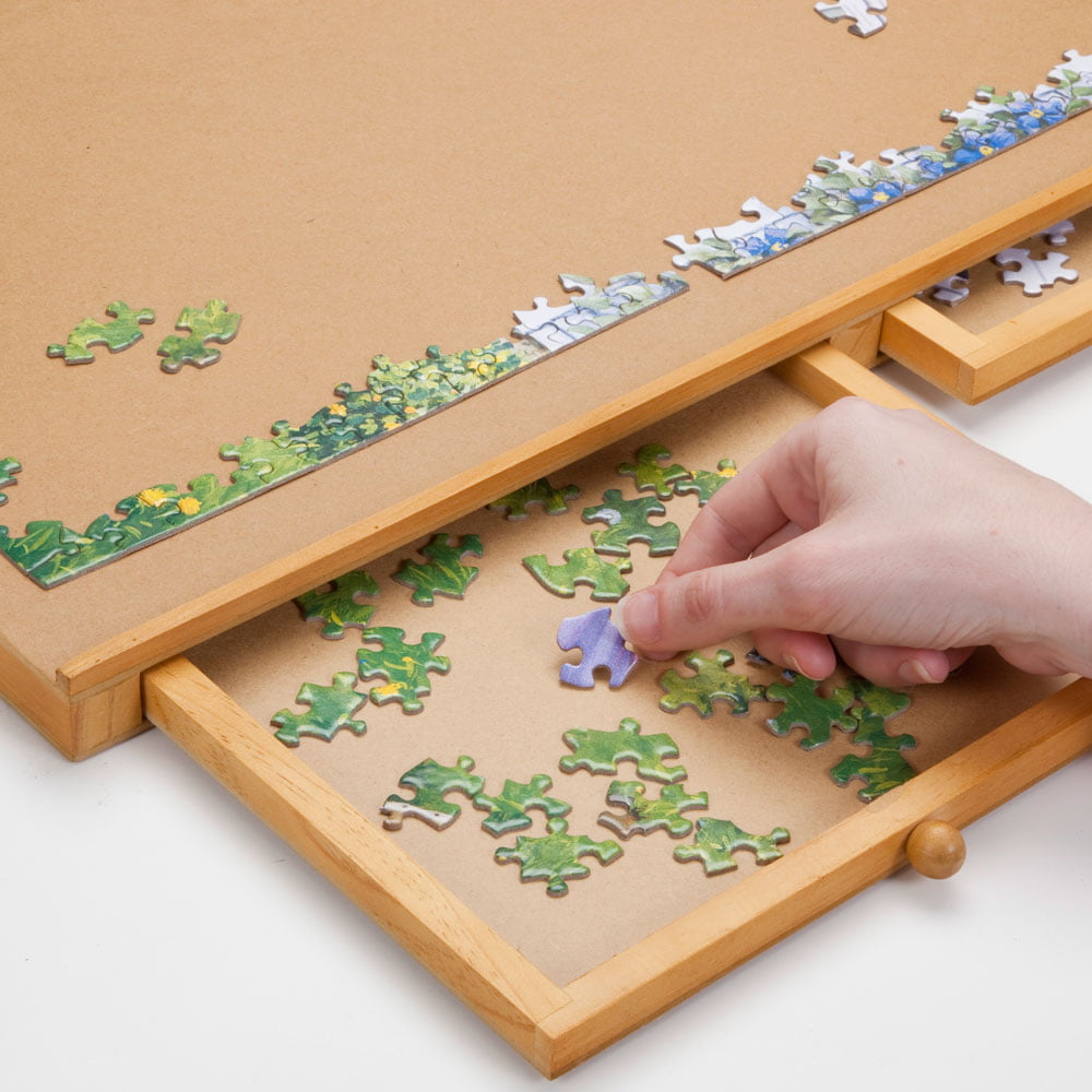 Bits and Pieces Jumbo 1500 Piece Puzzle Plateau W/ Storage Drawers�� 26x35