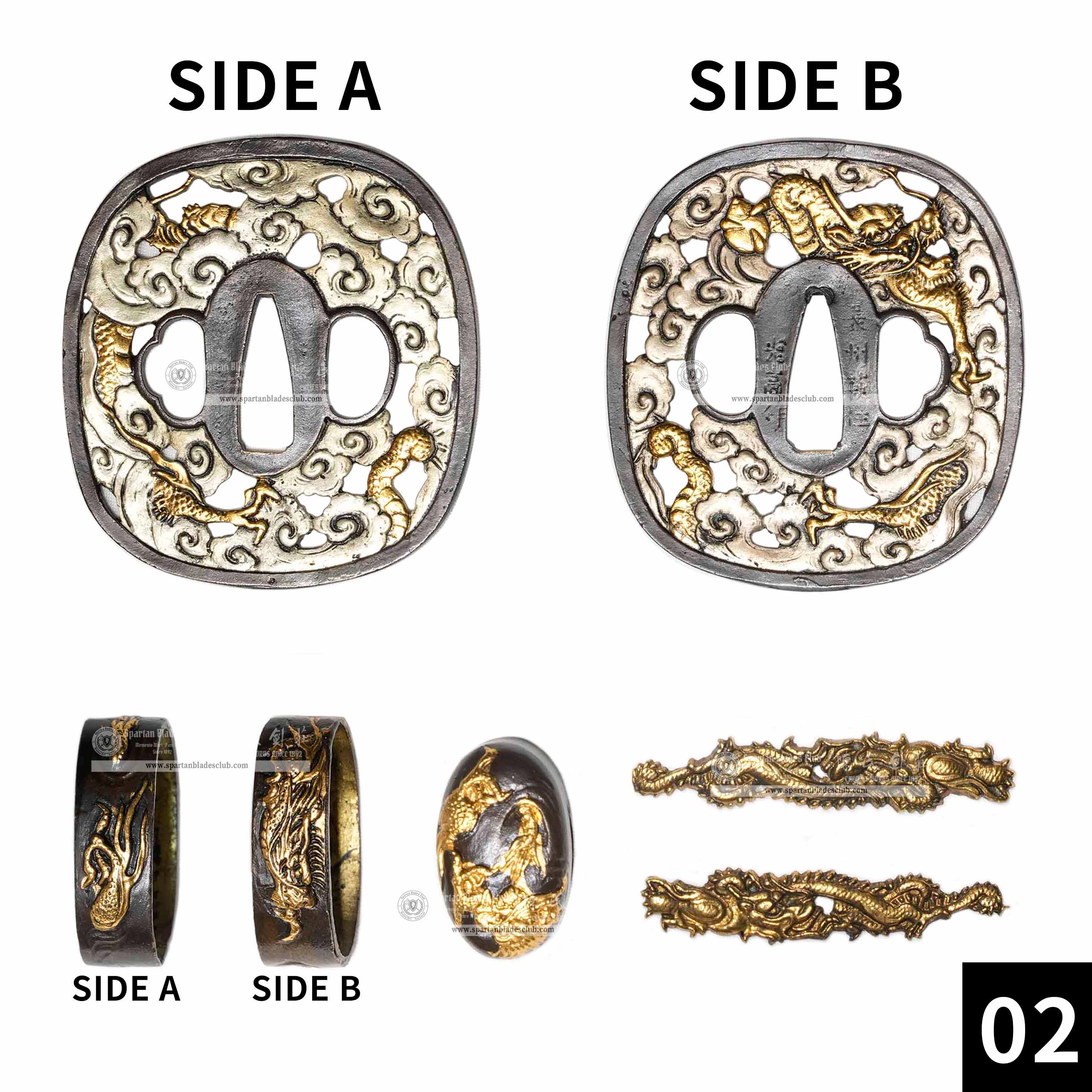 Custom Your Katana | Loong（Chinese Dragon） | Complete Set Fittings (Brass Gilded) | Spartan Blades Club | CHEN'S SWORDS 1892 - Spartan Blades Club - 陳氏劍莊1892