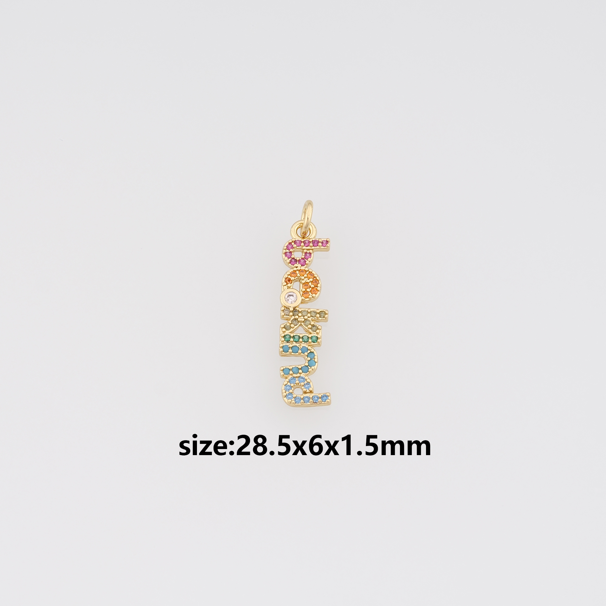 18K Gold Filled Bekind Pendant,CZ Letter Charm Earrings Necklace for DIY Jewelry Making Supply