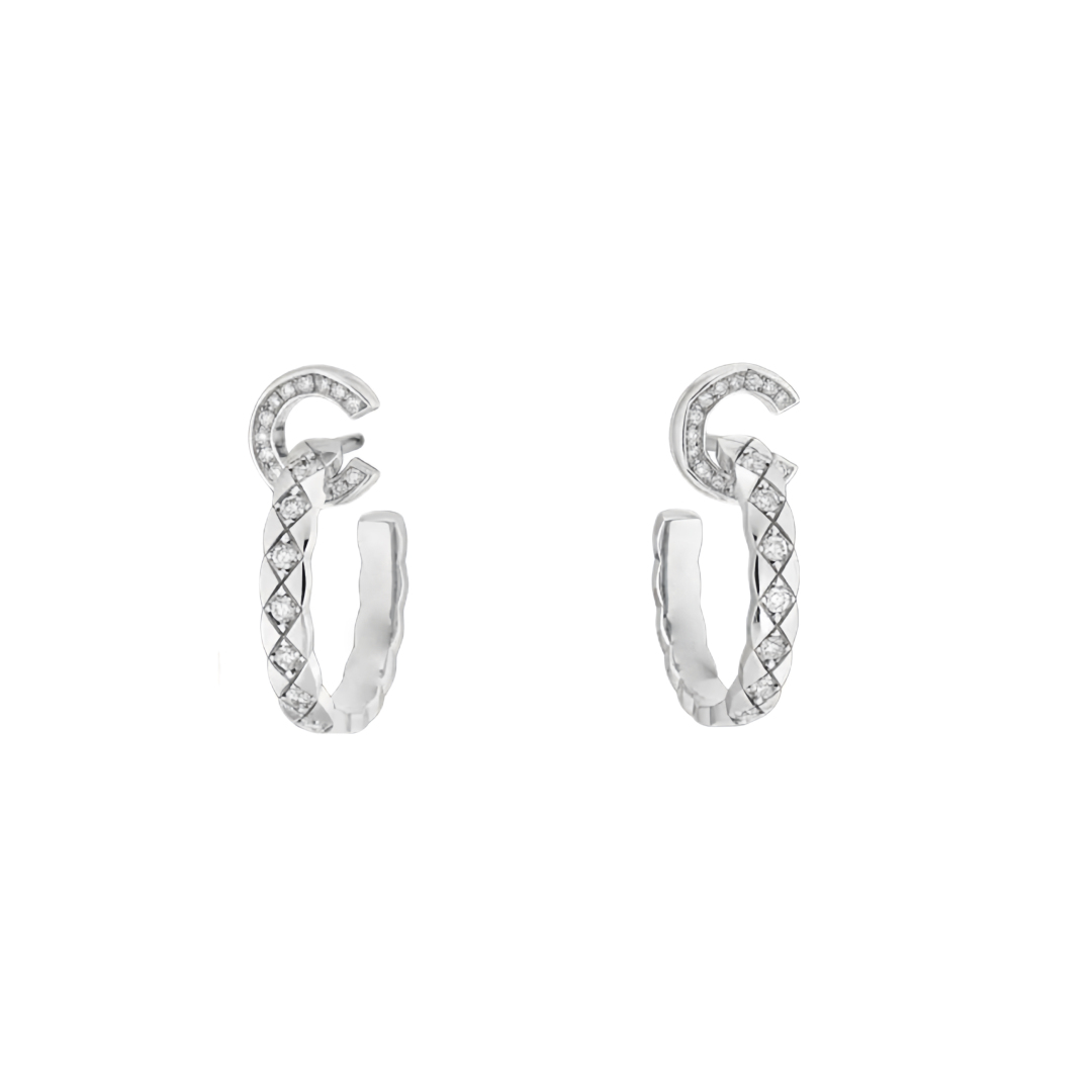 Coco Series Diamond C-Shaped Earrings - cnluxepick