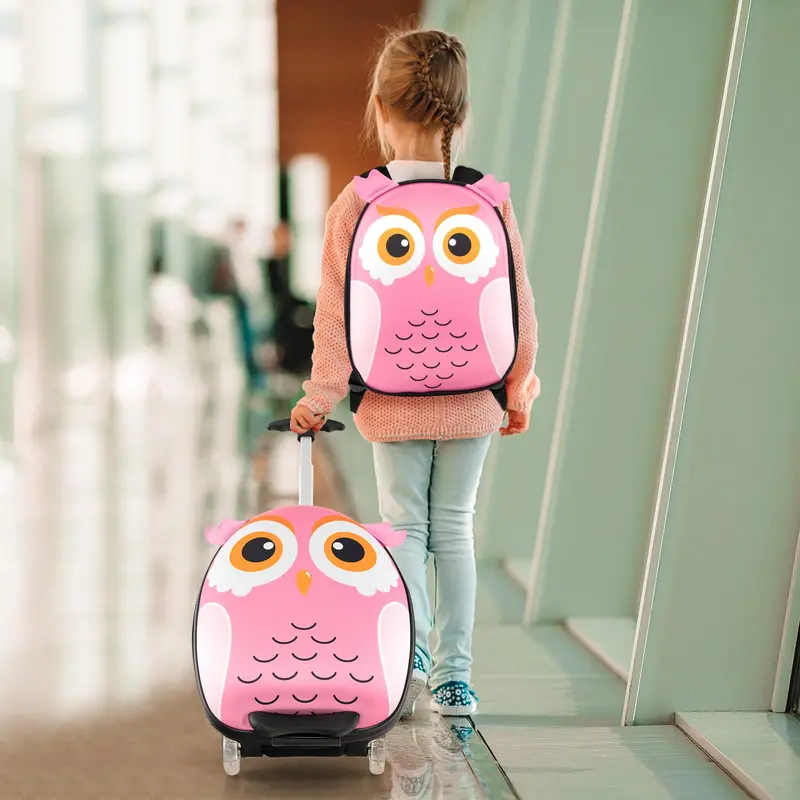 Two-Piece Kids’ Travel Set: 16-Inch Rolling Luggage + 12-Inch Backpack