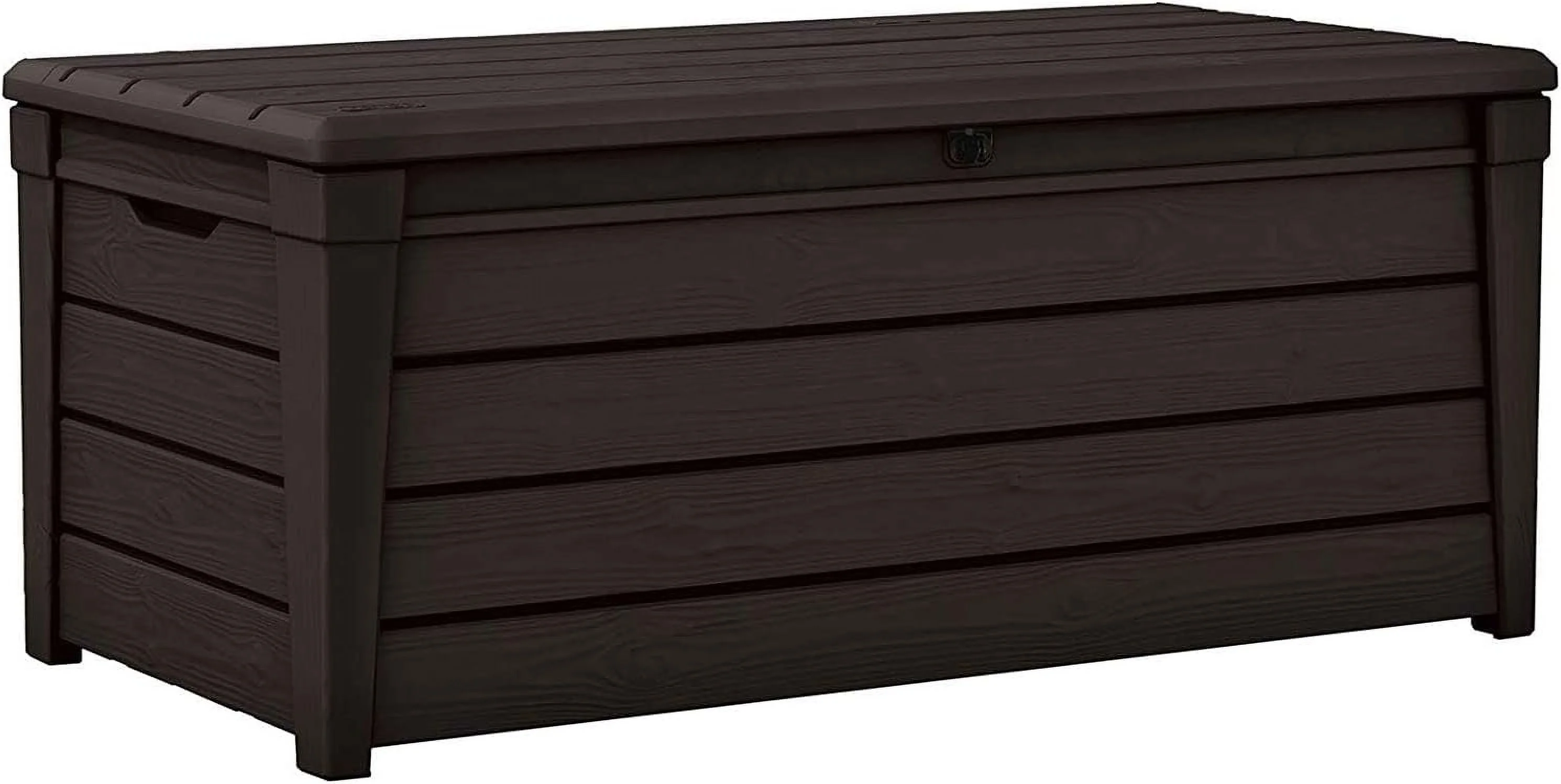 120 Gallon Weatherproof Backyard Deck Box Outdoor Patio Furniture, Lockable Patio Storage Container & Pool Accessory Organizer, Brown