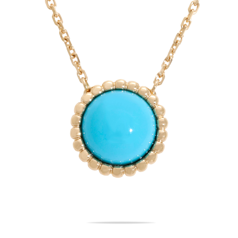 Van Cleef & Arpels Perlet Turquoise Necklace 18K Yellow Gold VCARPML800