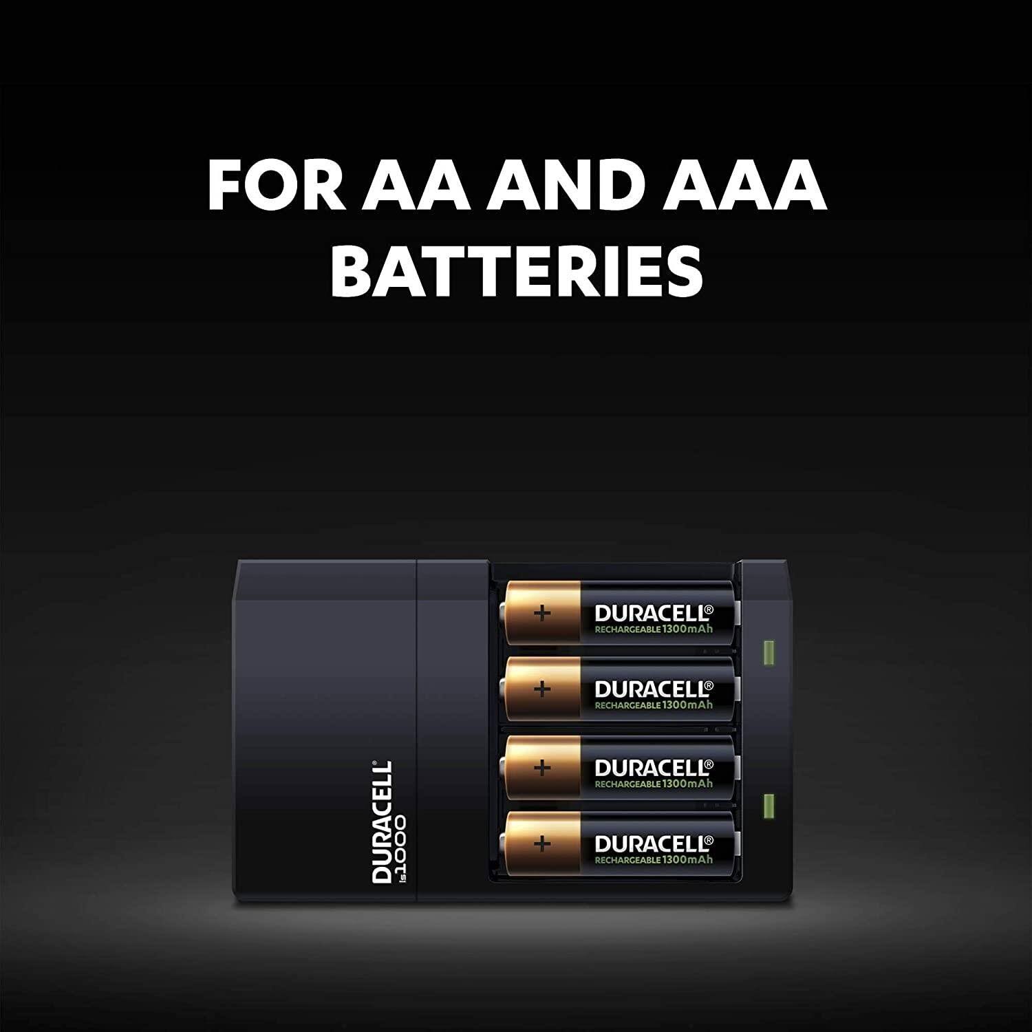 Duracell Hi-Speed Value AA/AAA Battery Charger CEF14 + 2 AA u0026 2 AAA Rechargeable