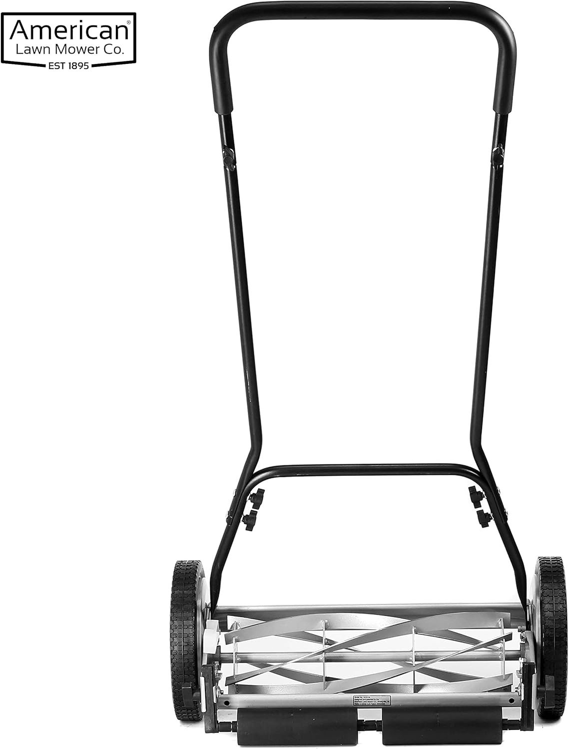 18-Inch 5-Blade Push Reel Lawn Mower, 18-Inch, 5-Blade, Black