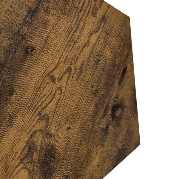 Hexagonal Coffee Table Side Table Nightstand Antique Wood