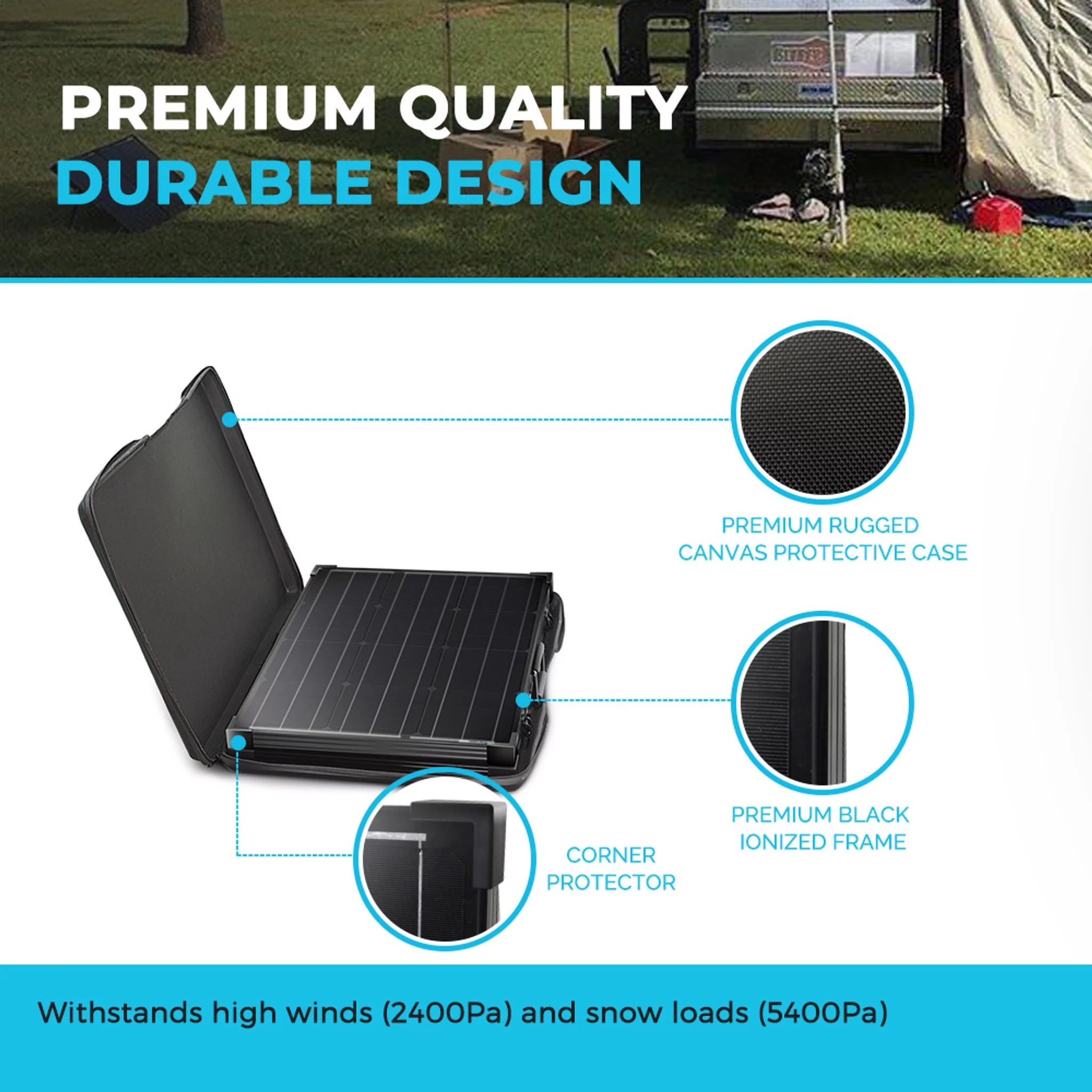 Renogy 100 Watt 12 Volt Monocrystalline Foldable 2Pcs 50W Solar Panel Suitcase with 20A Waterproof Controller
