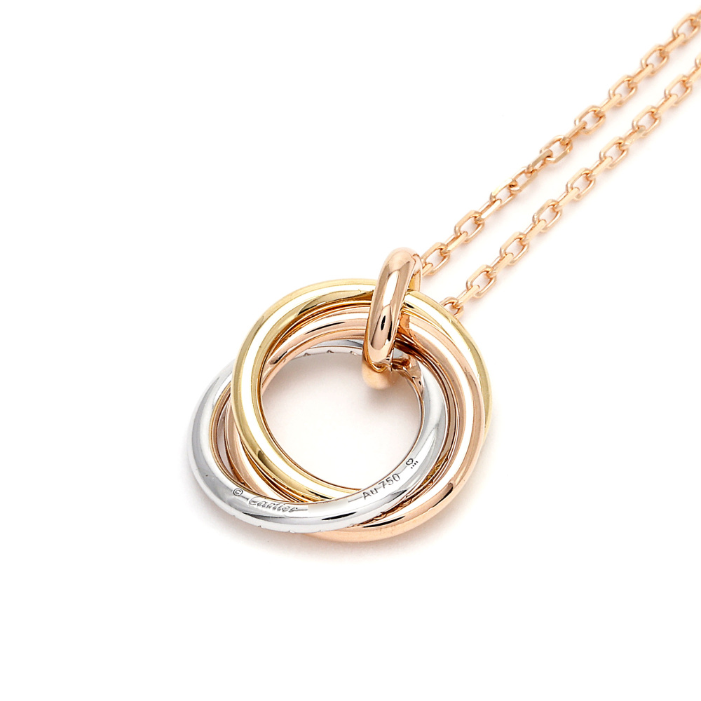 Cartier Trinity Necklace Tri-Gold Diamond B7224586