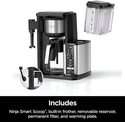 Specialty Coffee Maker, Hot & Iced Coffee, 6 Brew Styles, 8 Sizes, Small Cup to Travel Mug, 10-Cup Carafe, Fold-Away Frother, Permanent Filter, Removable Reservoir, Black