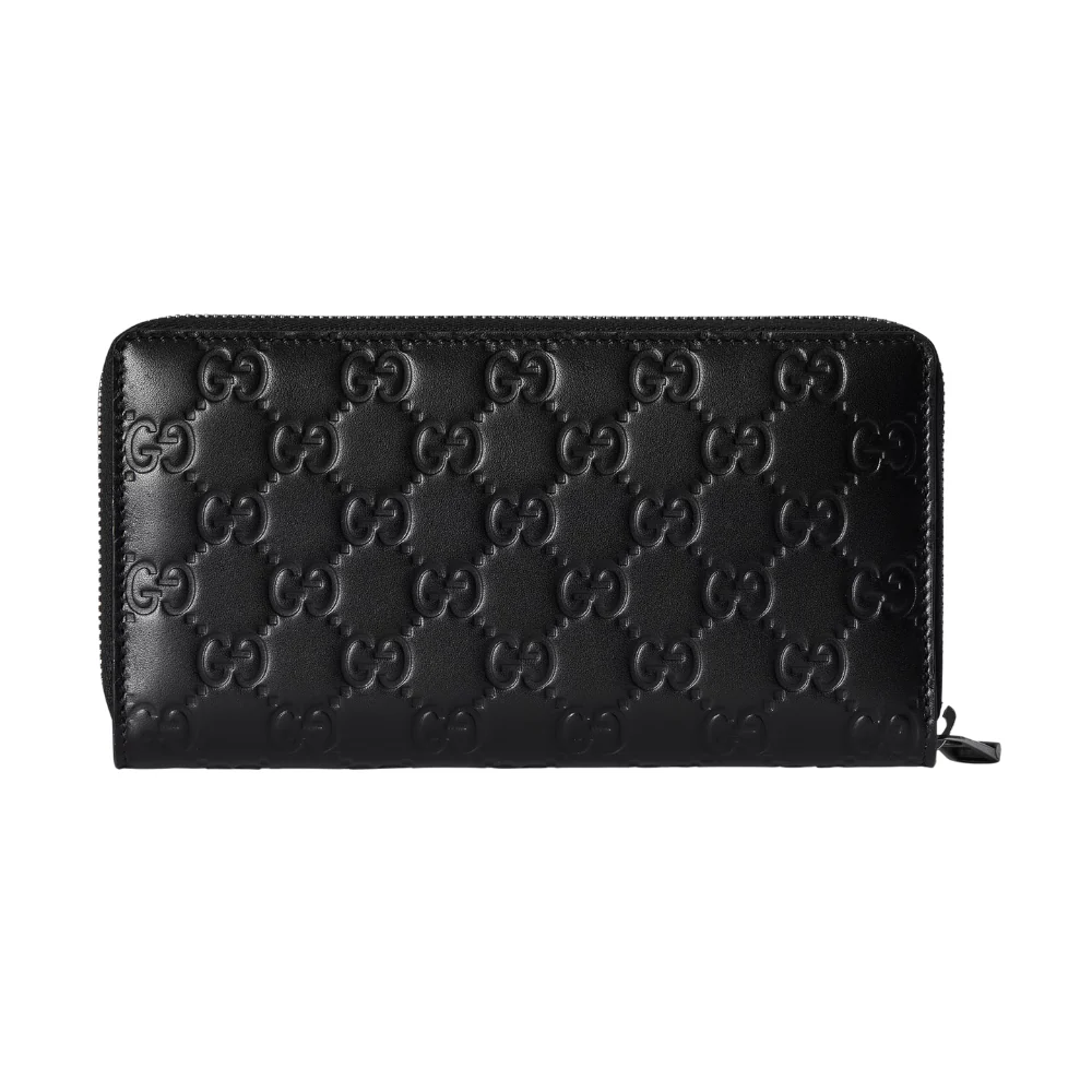 Gucci GG Emblem Zip Around Wallet – Black