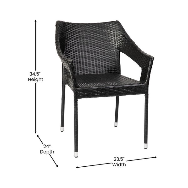 All Weather Commercial Grade PE Rattan Stacking Patio Chairs