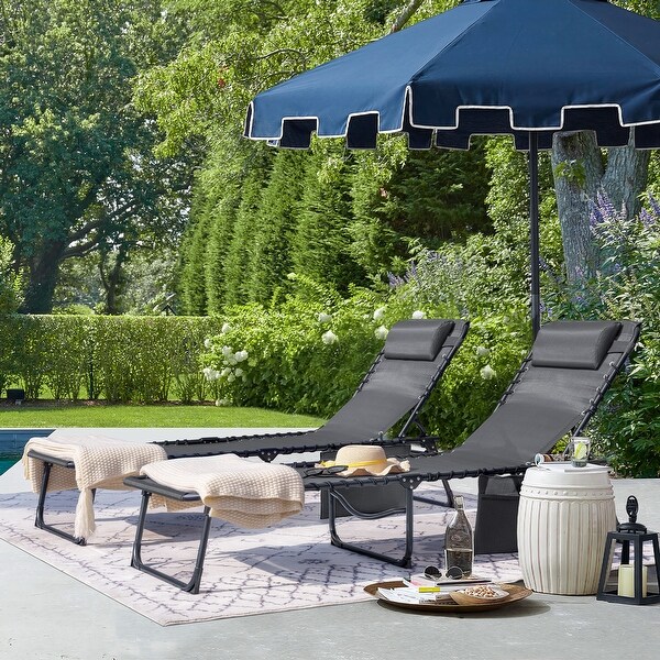 Homall Foldable with Facehole,Lounge Coffee Chair 12 Inch High 5Position Adjustable Patio Lounge Chair Beach Pool Coffee Chair