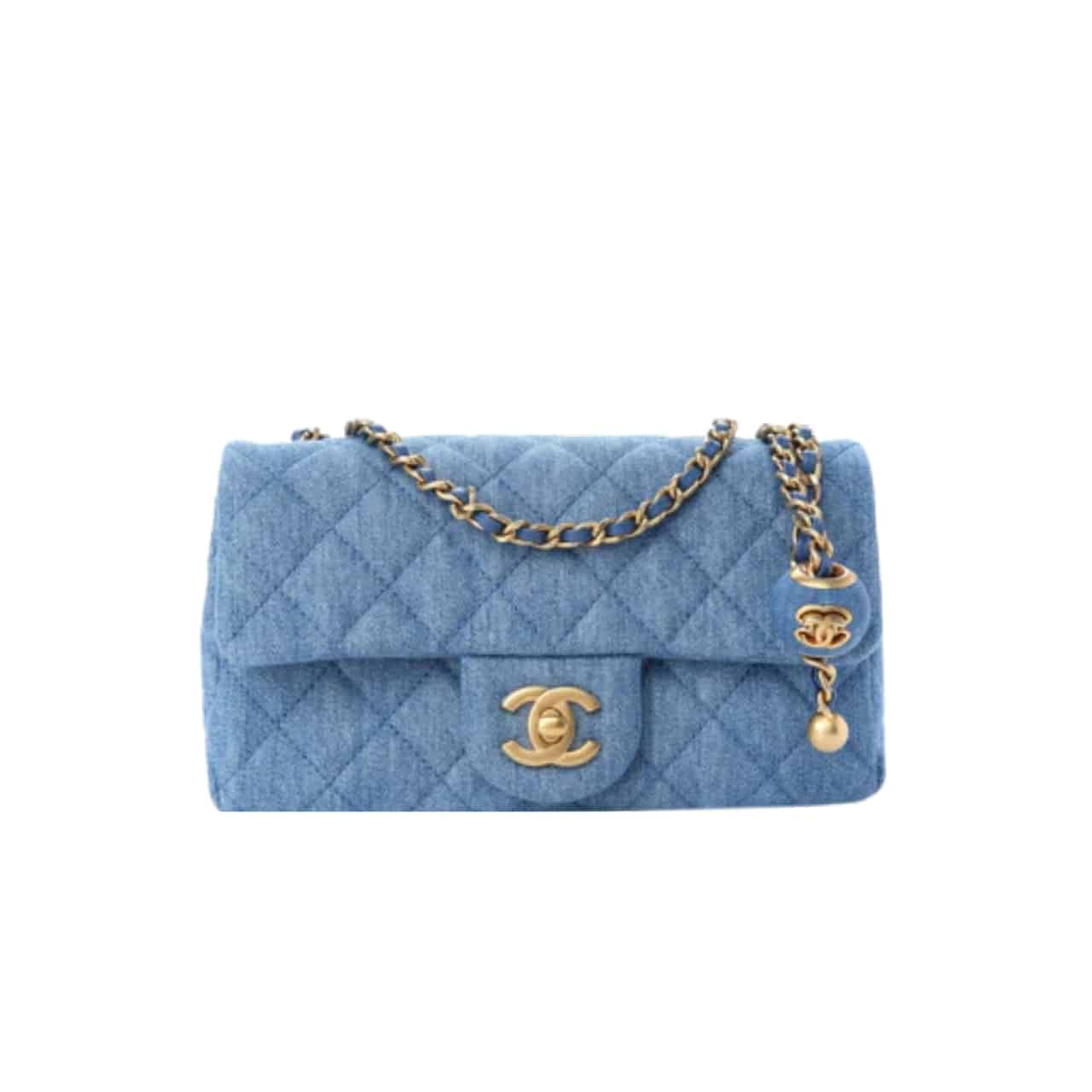 Chanel Denim Rectangular Crush Ghw 20Cm/7.9in