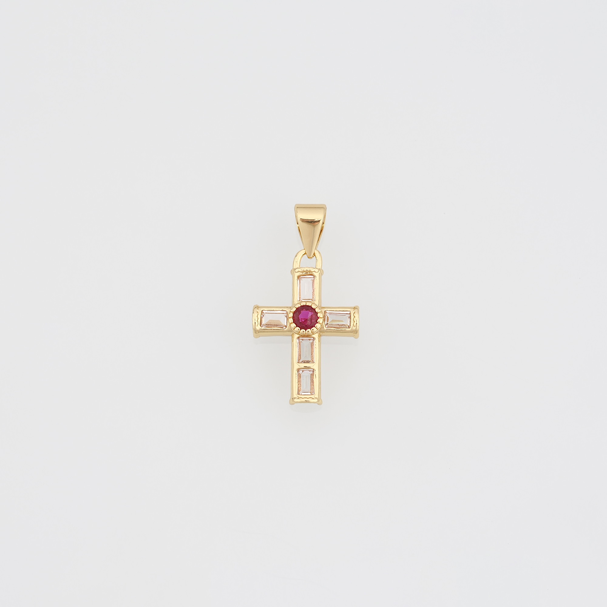 18K Gold Filled Cross Pendant,CZ Micro Pave Cross Charm Earrings Necklace for DIY Jewelry Making Supply