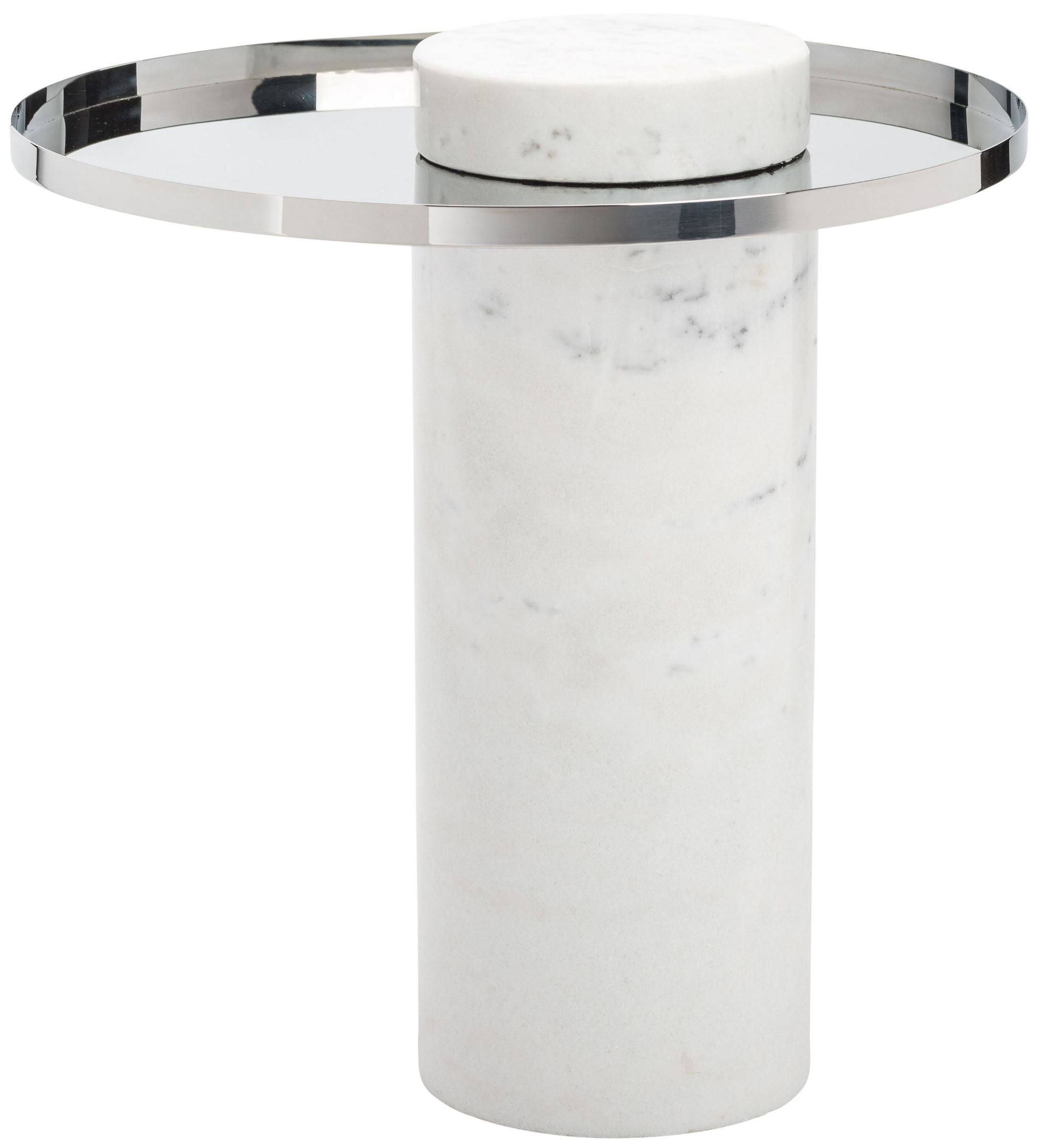 Nuevo Pillar Side Table - Silver