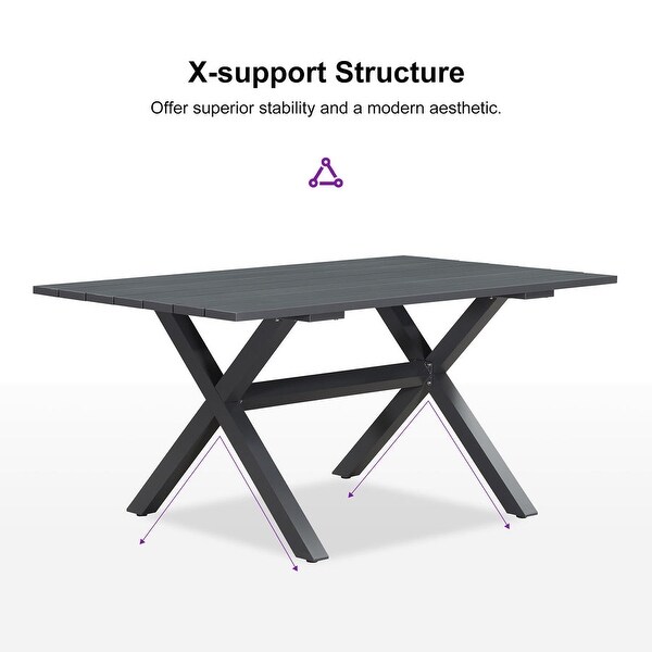 PURPLE LEAF 711 Patio Dining Set,Aluminum Frame Table,Wicker Chairs