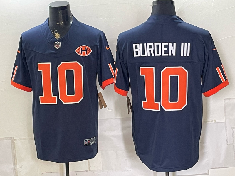Men's Chicago Bears Luther Burden III #10 Navy 2026 Rivalries Collection Game Jersey
