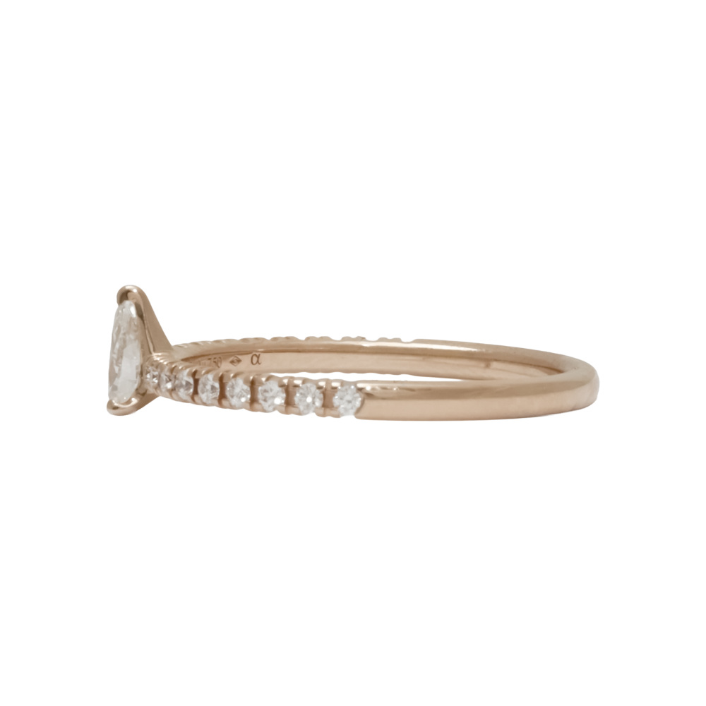 Cartier Ethancel Do Pear Shape Diamond Pavé Setting Ring 18K Rose Gold B4230400
