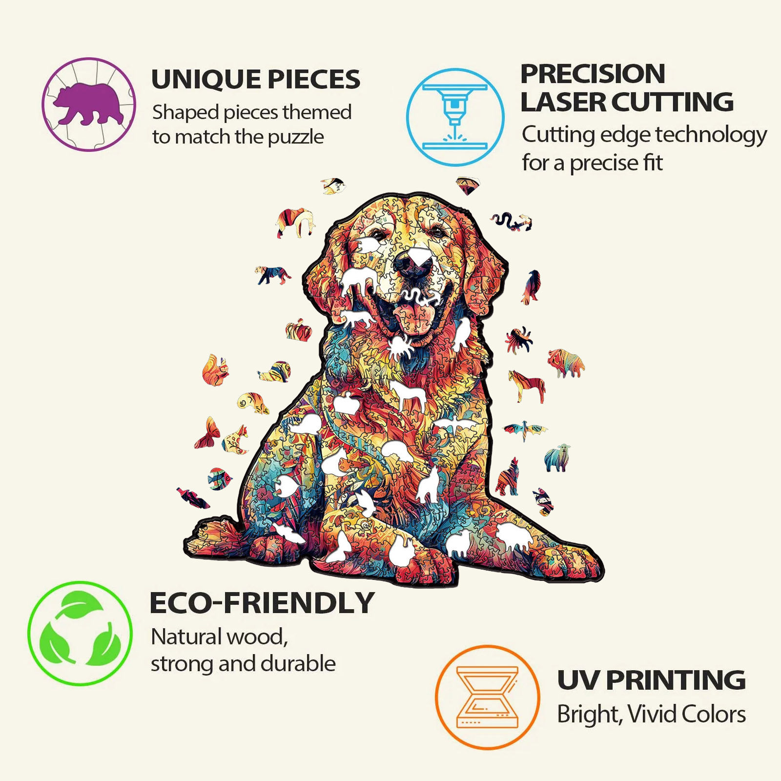 Animal Wooden Puzzle-Lovely dog