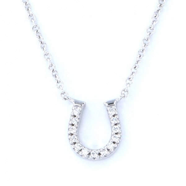 Tiffany & Co. Tiffany Horseshoe Necklace K18WG White Gold Necklace Diamond