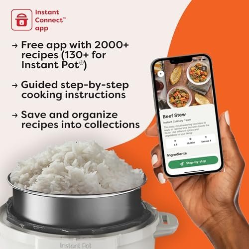 7-in-1 Electric Pressure Cooker, Slow Cooker, Rice, Steamer, Sauté, Yogurt Maker, Warmer & Sterilizer, Includes App With Over 800 Recipes, Stainless Steel, 6 Quart