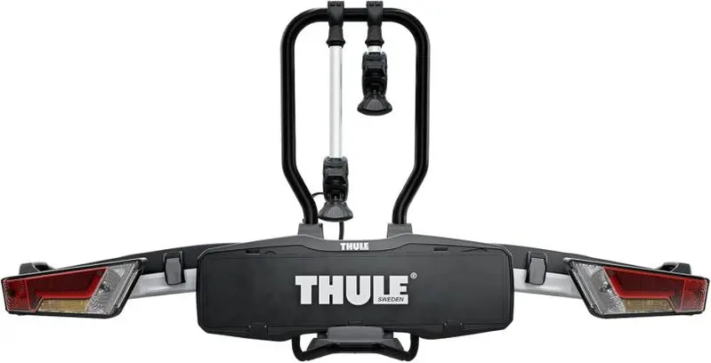 Thule EasyFold XT 2-Bike Towbar Rack – Silver Folding Hitch Mount for Easy Transport