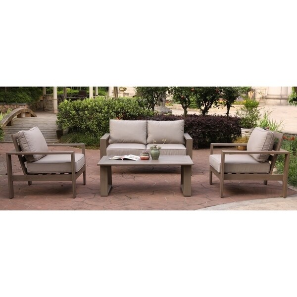 Katalla Aluminum 4piece Conversation Set with Coffee table