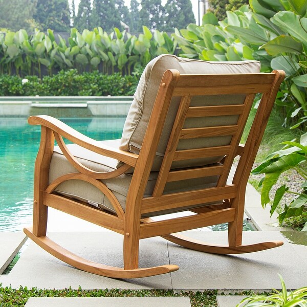 Cambridge Casual Lowell Teak Patio Rocking Chair