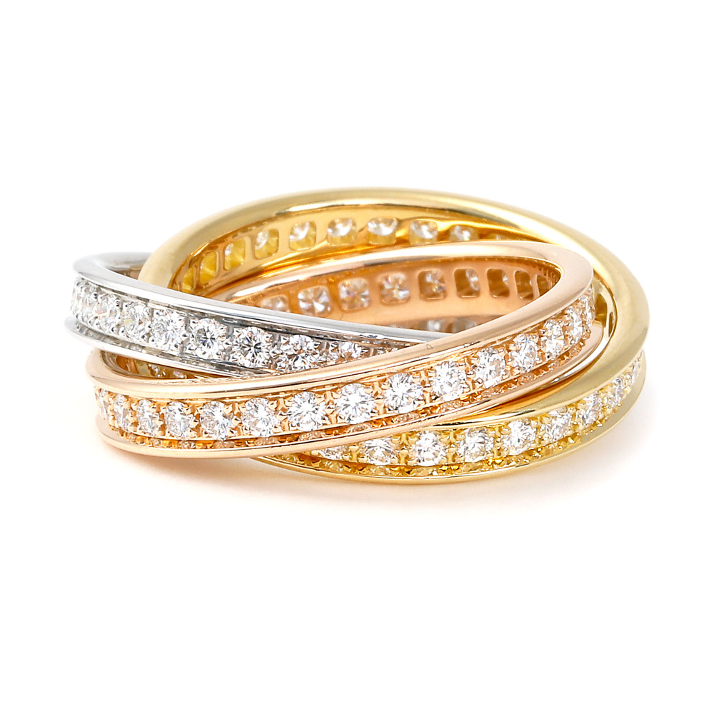 Cartier Trinity Ring Tri-Gold Diamond