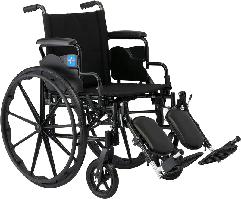 Ultra-Light Mobility Wheelchair – Adjustable Elevating Leg Rests & Swing-Away Desk Arms
