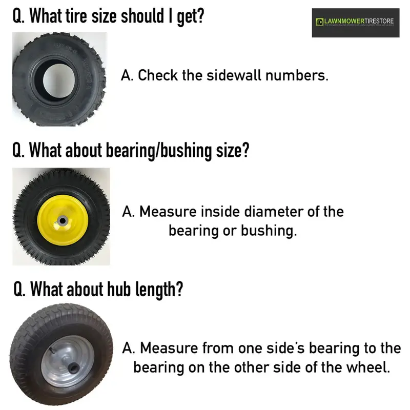 Set of 2 – 15×6.00-6 Lawn Mower Tire and Rim – Fits on 3/4 Inch Axle