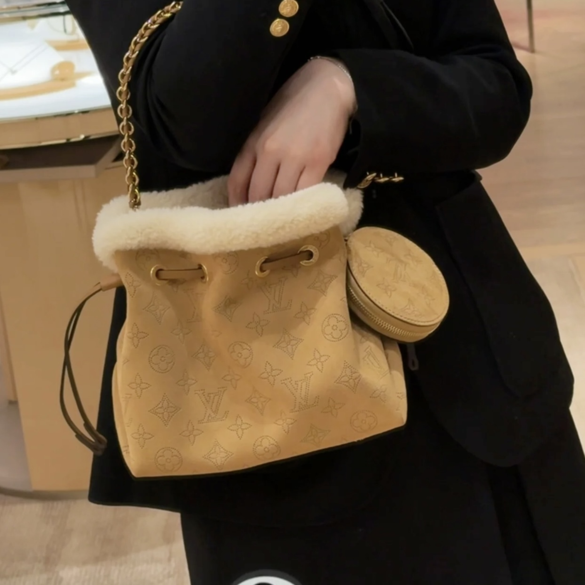 Louis Vuitton Shearling Bucket Bag 22cm/8.7in M11839