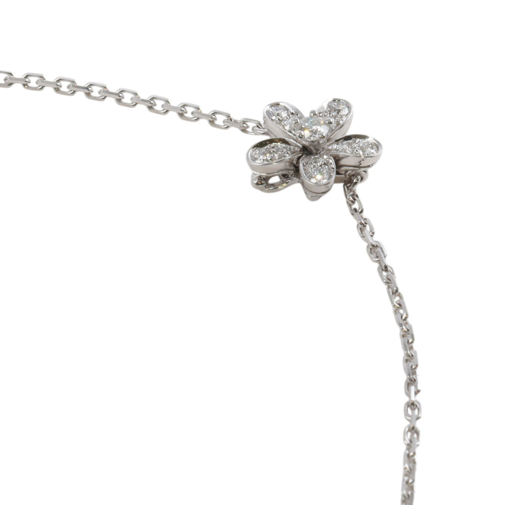 Van Cleef & Arpels Socrates 3 Flower Necklace 18K White Gold Diamond VCARB14900