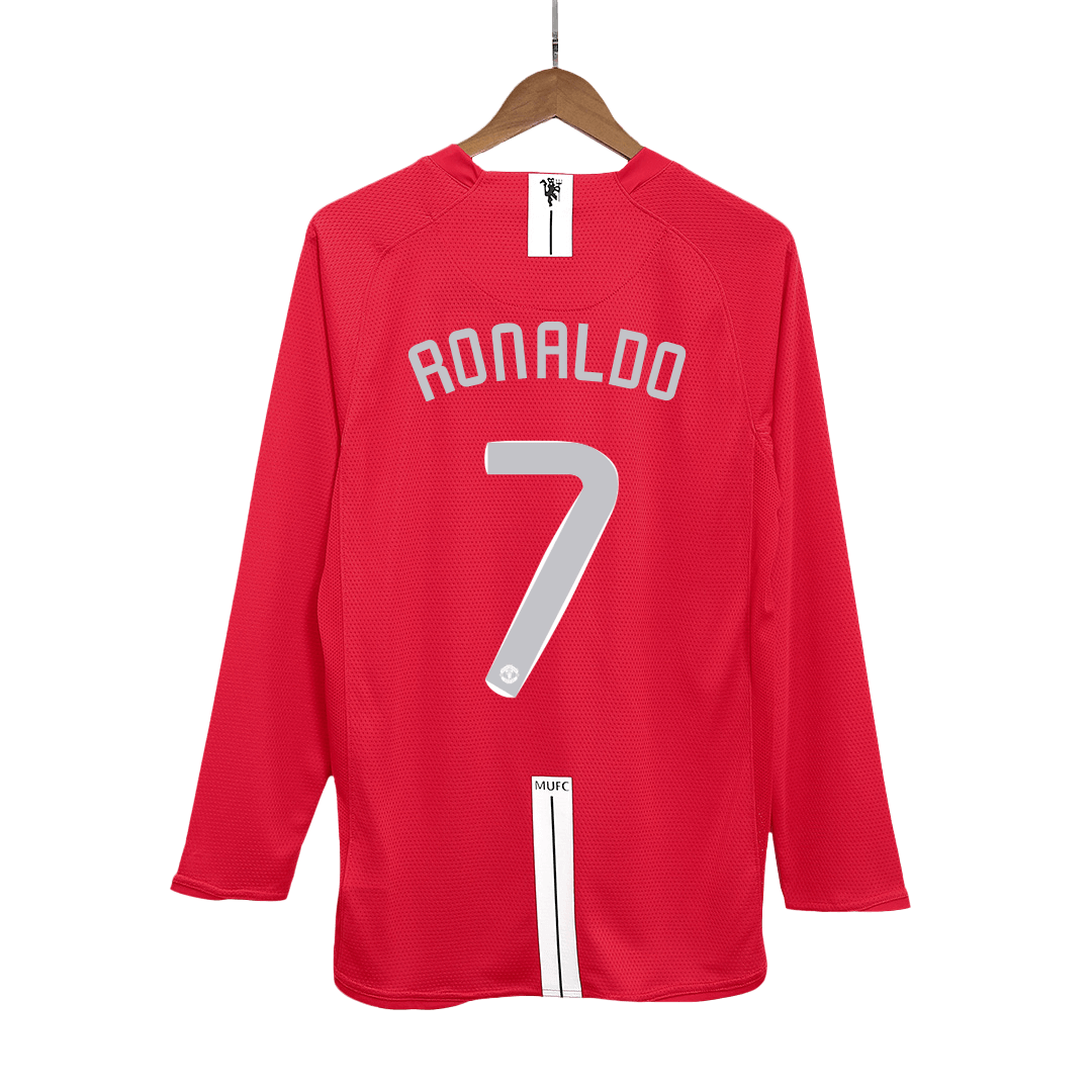 Retro Soccer Jersey RONALDO #7 Manchester United Home Long Sleeve 2007/08 - UCL Final