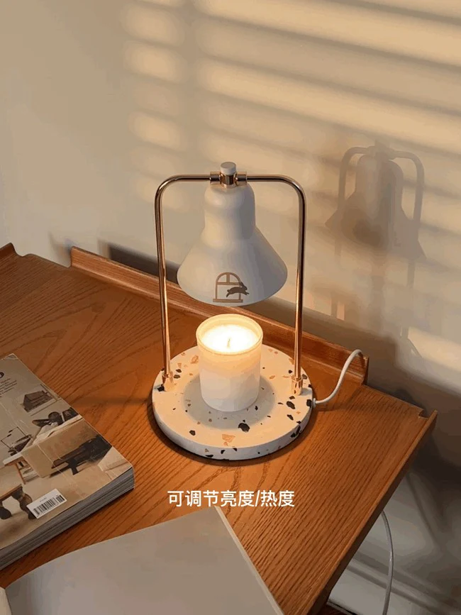 LA034 - Leaping Rabbit Wax Lamp / Dimmable! Heat adjustment! Fragrance control! Marble Aromatherapy Bedside Table Lamp Night Light