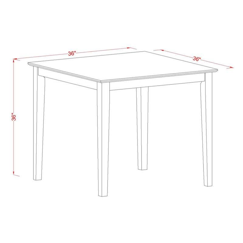 East West Furniture VERN3-WHI-W 3 PC Pub Table Set-Square Pub Table and 2 Counter Height Chairs
