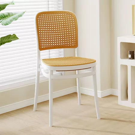 🔥Best Selling🔥Nordic Rattan Chair PP Chair Plastic Chair Backrest Chair Restaurant DiningChair Minimalist Outdoor Kerusi