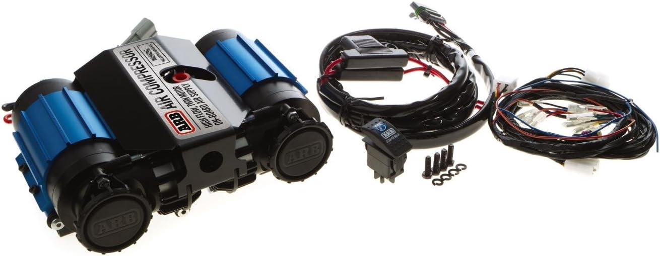 '12V' On-Board Twin High Performance Air Compressor, Ideal for Air Lockers Locking Differentials, Tire Inflator, Air Horn, Air Tools and Pneumatic Tools.