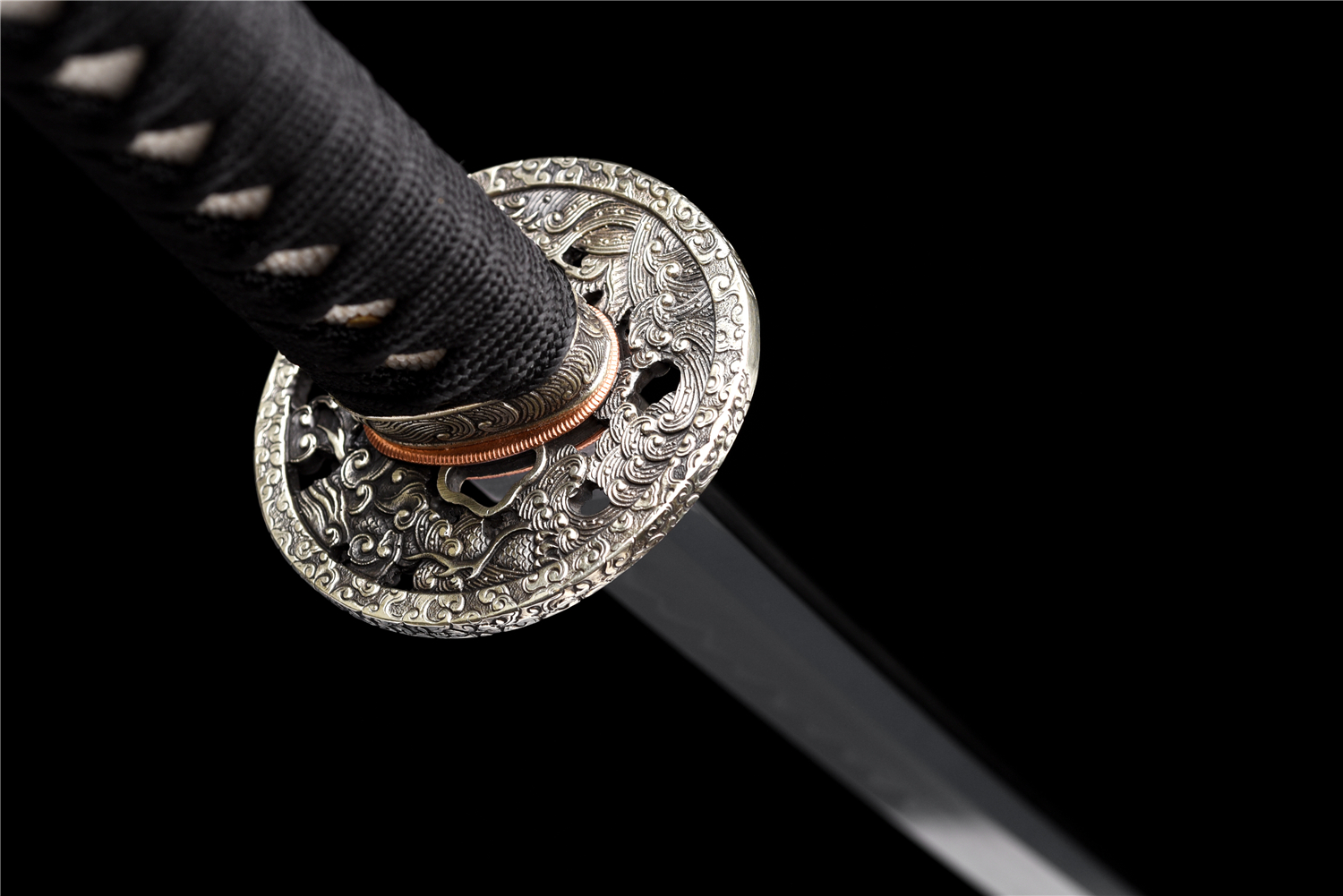 Handmade Japanese Katana Wootz Steel Clay Tempered Dragon Tsuba Full Tang
