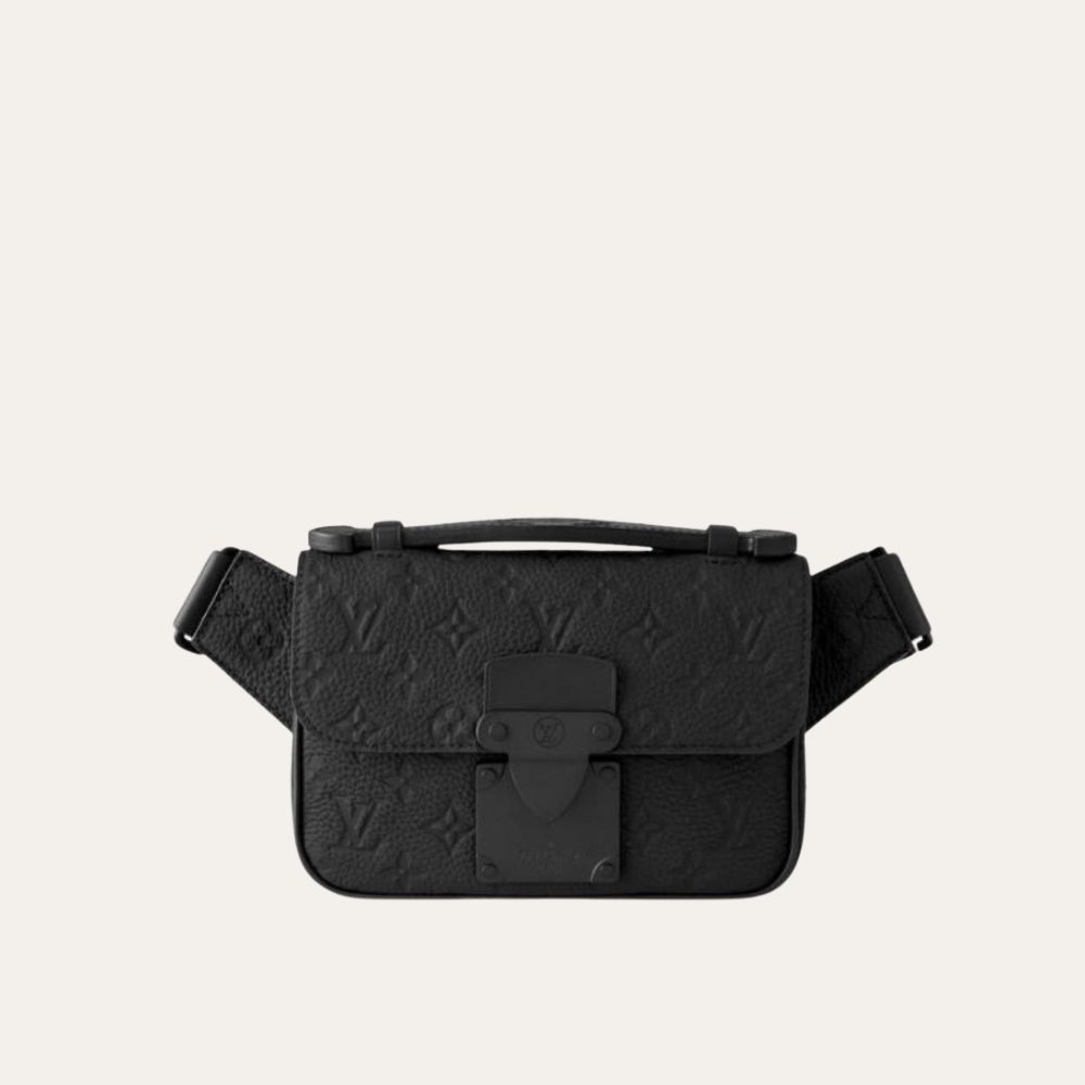 Louis Vuitton S Lock Sling Bag Black 8.3 Inches M58487
